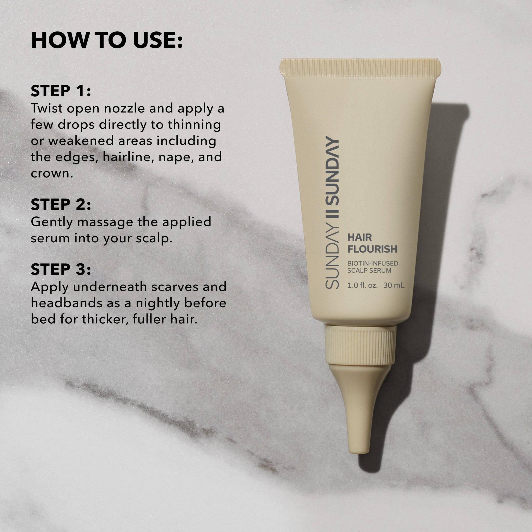 Travel Hair Flourish Daily Nourishing Serum with Biotin and Banana Extract - SUNDAY II SUNDAY