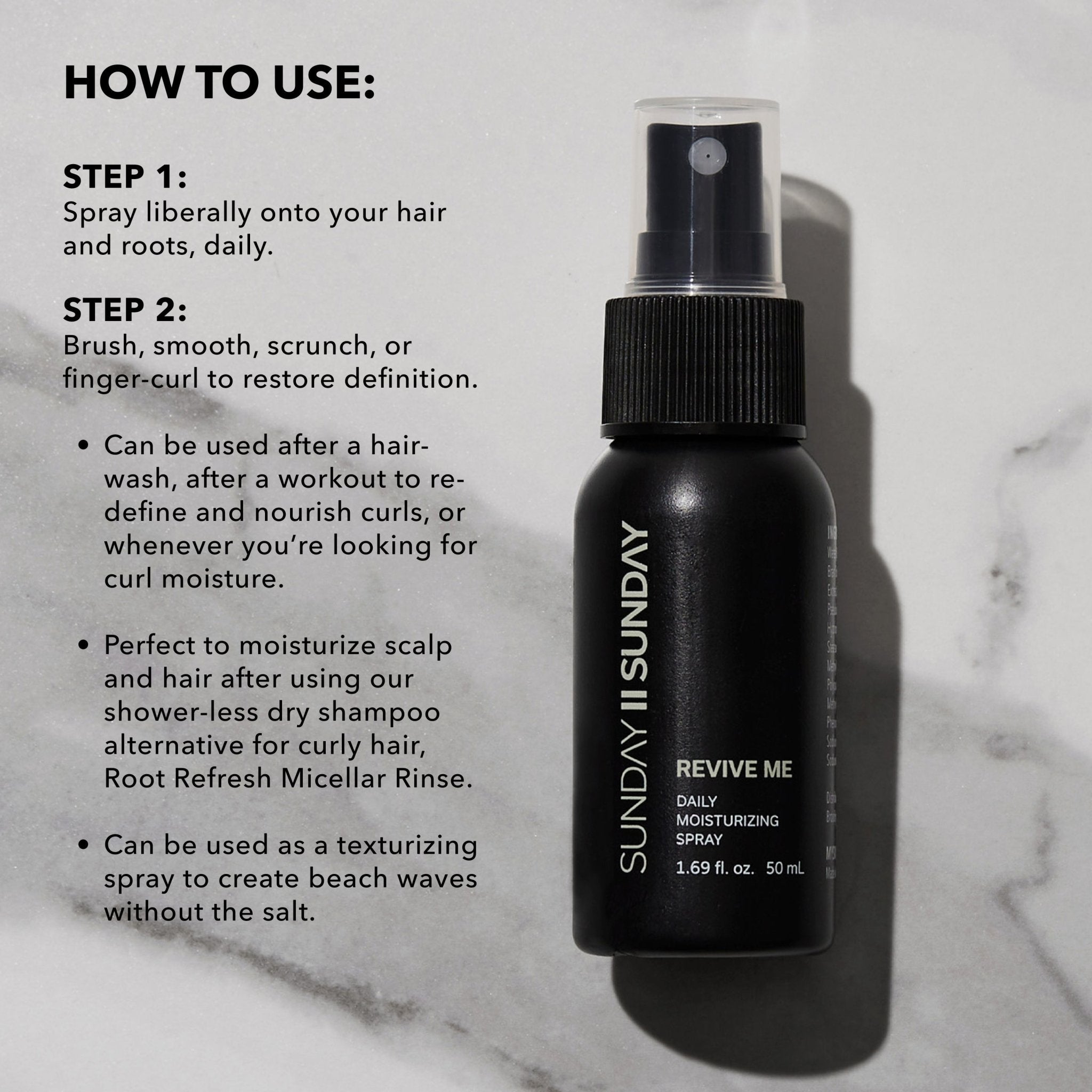 Travel Revive Me Daily Moisturizing Spray with Argan Oil and Green Tea - SUNDAY II SUNDAY