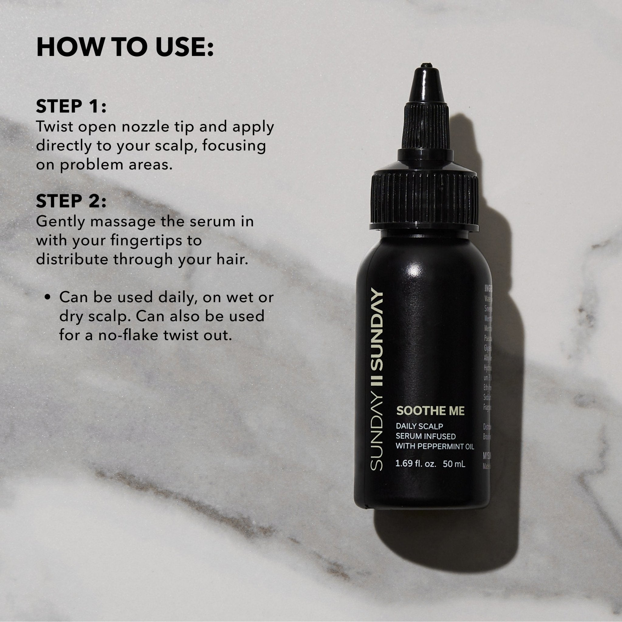 Travel Soothe Me Daily Scalp Serum Infused with Peppermint Oil - SUNDAY II SUNDAY