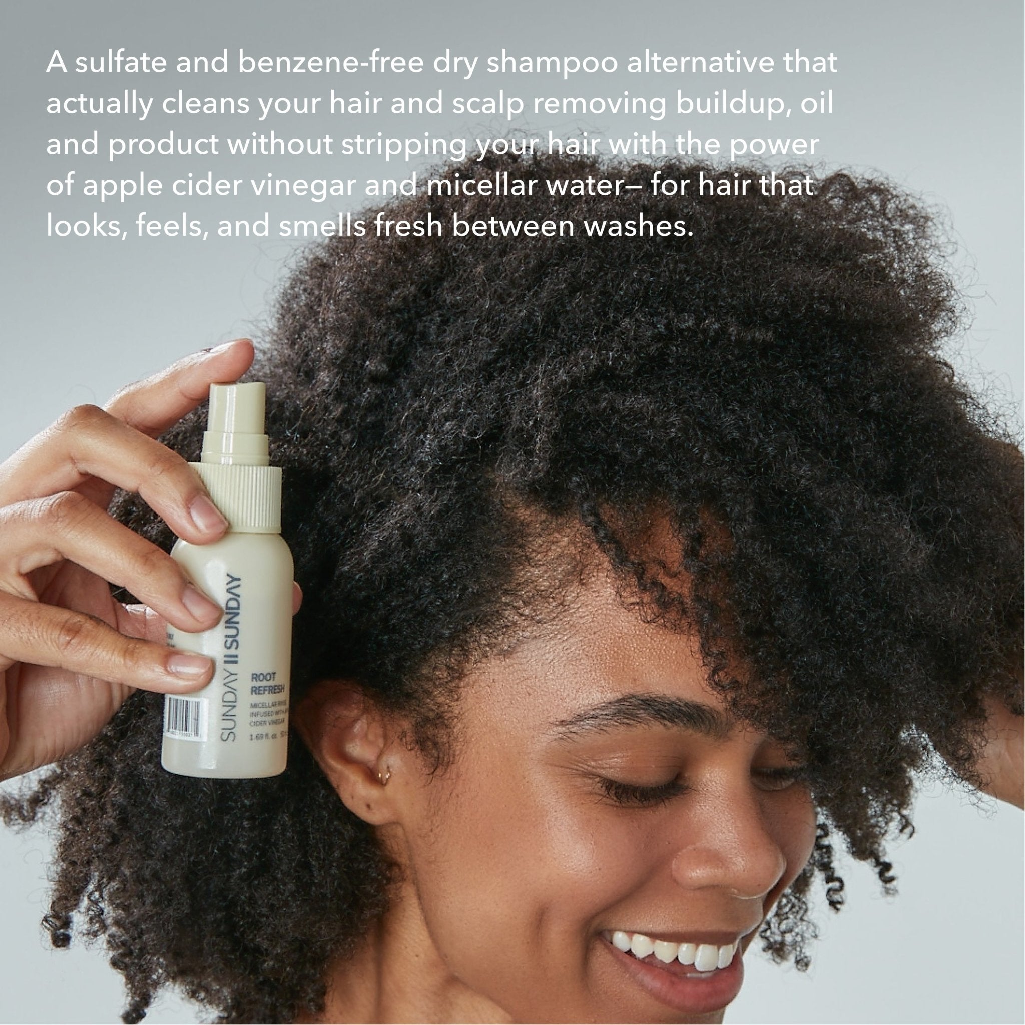 Travel Root Refresh Micellar Rinse Dry Shampoo Alternative Infused with Apple Cider Vinegar - SUNDAY II SUNDAY